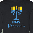 thumbnail image 4 of Inktastic Happy Hanukkah with Blue Menorah Long Sleeve T-Shirt, 4 of 5