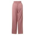 thumbnail image 4 of Womens Linen Wide Leg Pants Elastic Waisted Baggy Loose Beach Trousers with Pockets, 4 of 8