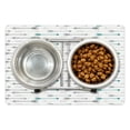 thumbnail image 1 of Teal Pet Mat for Food and Water, Retro Arrow Pattern in Horizontal Line Heading to Opposite Directions Art Print, Non-Slip Rubber Mat for Dogs and Cats, 18" X 12", by Ambesonne, 1 of 2