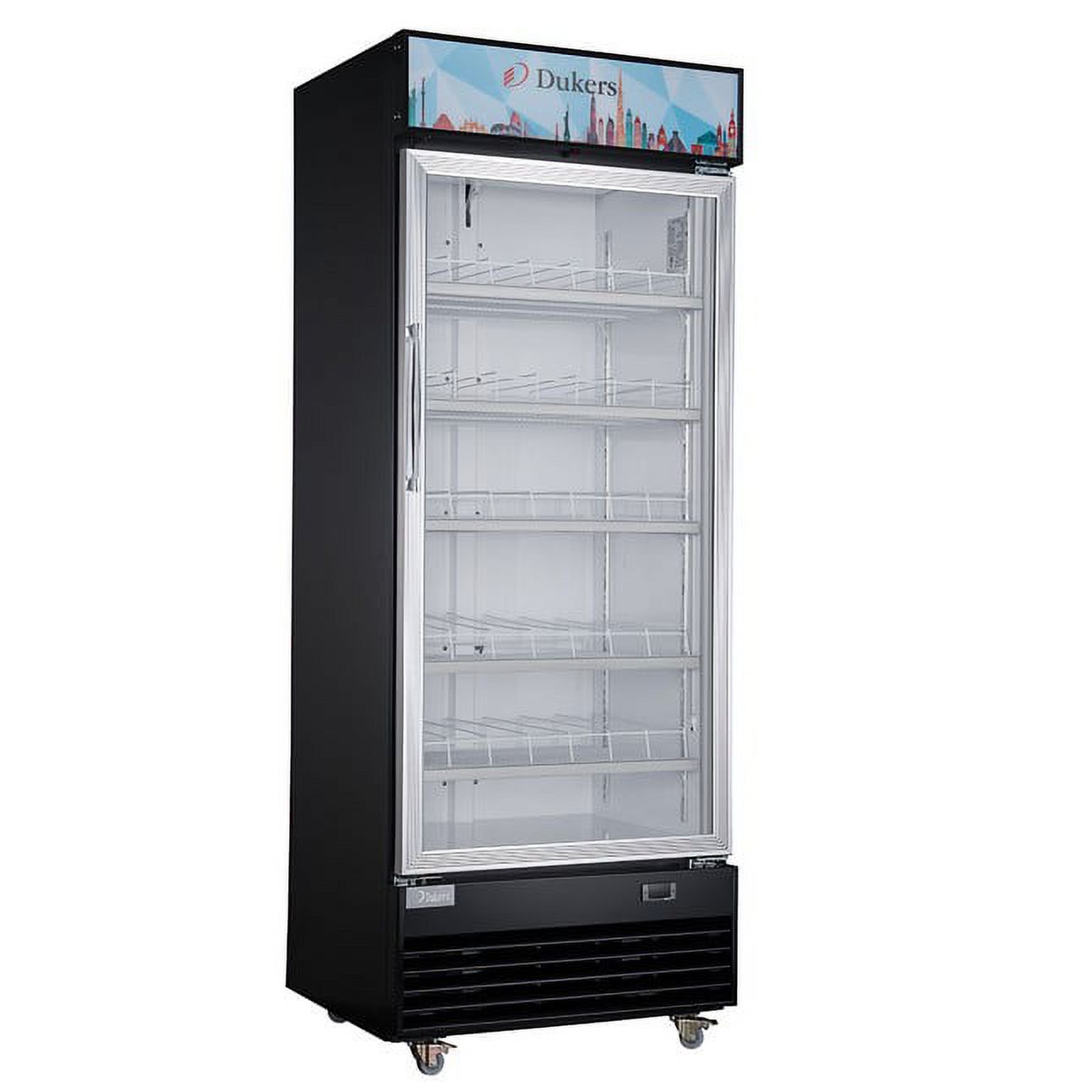 Dukers LG-430 24.3 cu ft 1-Glass Door Commercial Refrigerator Merchandiser, Black