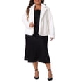 thumbnail image 2 of Agnes Orinda Women Plus Size Coat for Cardigan Jacket Notch Lapel Faux Fur Fluffy Coats 4X White, 2 of 6