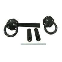 Shed Windows and More Twisted Ring Gate Latch, Powder Coated Black Steel