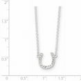 thumbnail image 3 of Sterling Silver Polished Cubic Zirconia Horseshoe with 1 inch ext Necklace, 3 of 3