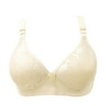 thumbnail image 4 of 2PC Bras for Women No Underwire Embroidered Glossy Seamless Comfortable Breathable Push Up Full Coverage Underwear Bralette Bra,Multicolor 1,42 C, 4 of 4