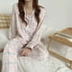 thumbnail image 4 of Pijama de estilo coreano para mujer, a cuadros, bonito cárdigan de primavera y otoño e invierno, con solapa, manga larga, ropa de abrigo, traje para el hogar, 4 of 5