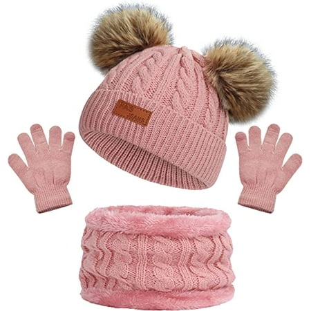 Ensemble bonnet écharpe gants en laine pour enfant