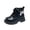 Black, variant on Snow Boots, Girls Plaid Bow Decor Martin Combat Ankle Boots, Side Zipper Lace‑Up Faux Leather Booties, Non‑Slip Chunky Lug Sole Footwear for Toddler Kids Party Holiday School Outdoor Daily Activities