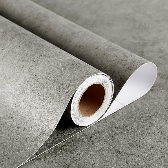 Stained Concrete Thick Wallpaper Roll Peel and Stick Grey Textured Wallpaper Concrete Look Rustic Industrial Cement Wallpaper Matte Self Adhesive Vinyl Wallpaper for Bedroom Walls 12"x160"