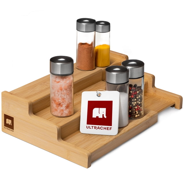 Organizador de alacena Ultrachef 3 NIVELES 100% MADERA de bambú