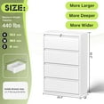 thumbnail image 3 of Crownland Lateral File Cabinet with Lock, 28" W Metal Office File Cabinets with 4 Drawers for Home Office, Lockable File Cabinet for Legal/Letter/A4/F4 Size(White), 3 of 7