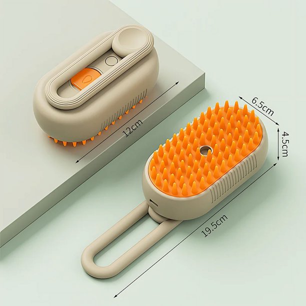 Cepillo de vapor para gatos, vaporizador para gatos, cepillo para quitar el pelo de mascotas, limpieza de mascotas, peine de masaje en aerosol vapor, suministros de aseo 3 en 1