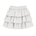 thumbnail image 4 of Lmueinov Women's 3 Layer Ruffle Tiered Elastic Waist Mini Skirt, 100% Cotton Cute Casual Skirt for Daily Vacation Wear S-2XL, 4 of 6