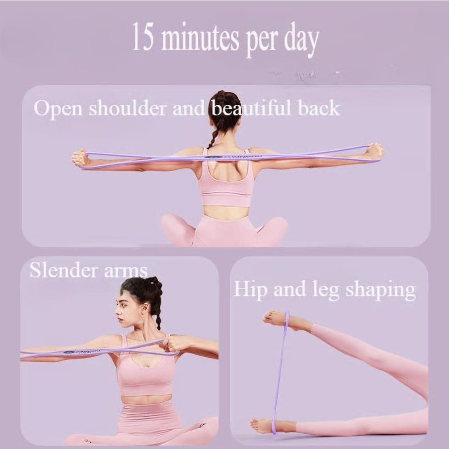 ABCISI Resistance Bands, Figure 8 Resistance Bands for Women Men, Arm & Leg Portable Workout Bands with Handles,15/25/35 Lbs for Full Body Training, Stretching, Pilates, Yoga,Home Fitness(15+25+35-a)