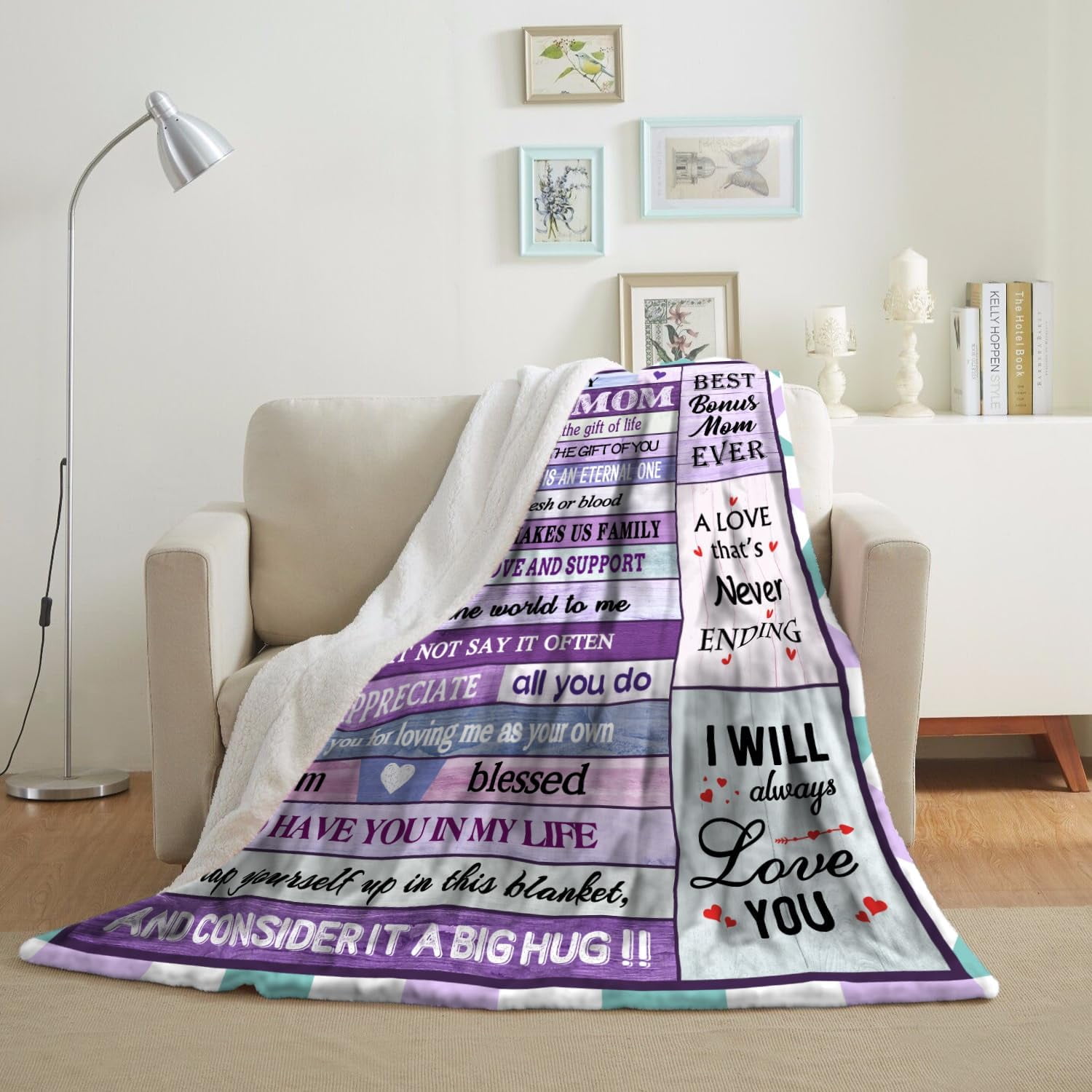 Best Bonus Mom Gifts, Gifts for Bonus Mom, Bonus Mom Gifts from Daughter Son, Birthday Gifts for Stepmom, Bonus Mom Birthday Gift Ideas, Bonus Mom Gifts for Christmas, Bonus Mom Blanket 60"x80"