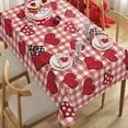 thumbnail image 2 of Valentine''s Day Red Love Heart Rectangle Tablecloth 60x120 Inch, Buffalo Plaid Polka Dot Farmhouse Decorative Table Cloth Dining Table Cover, Anniversary Wedding Dinner Party Picnic Decoration, 2 of 6
