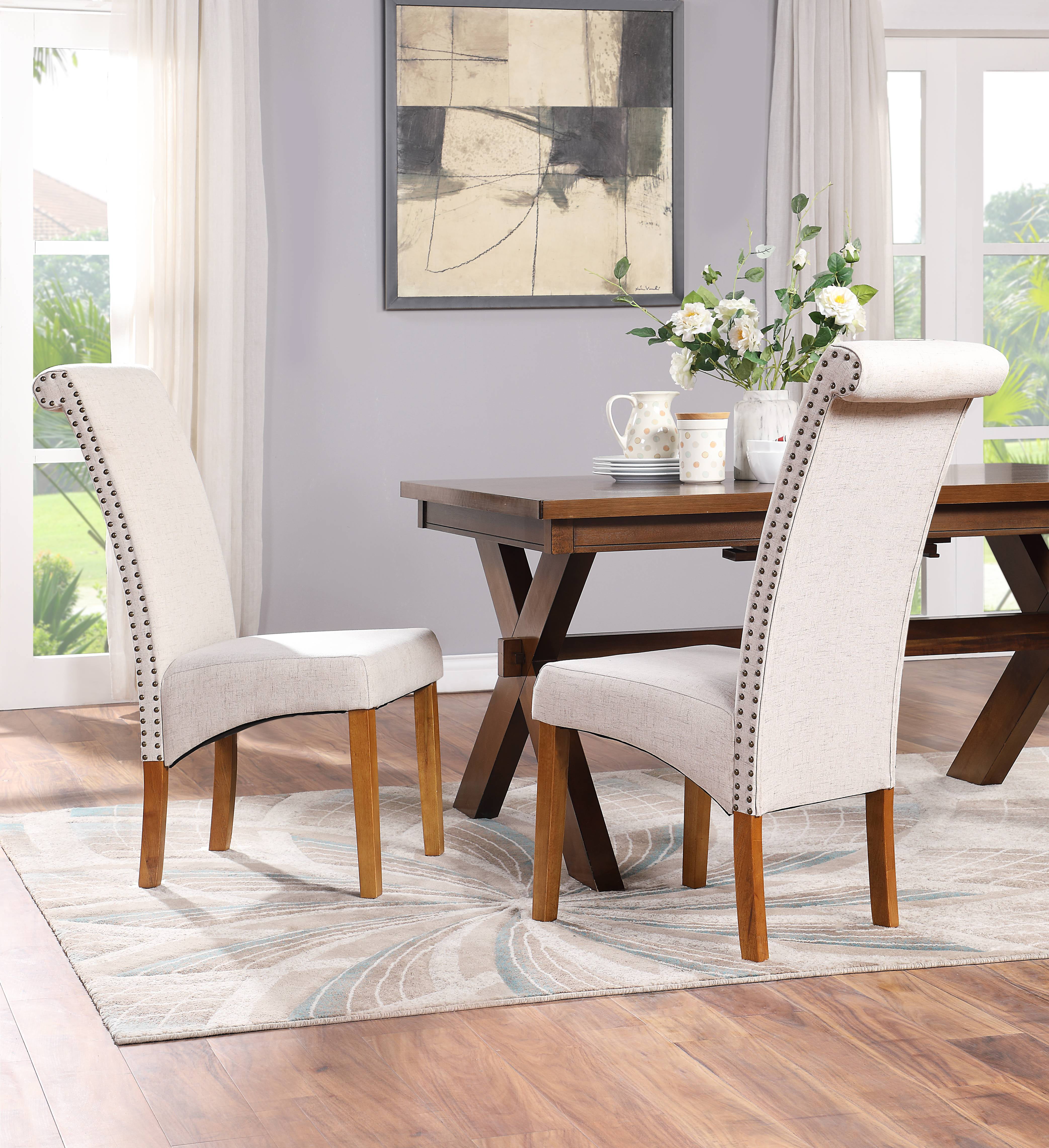 Dining Chairs Set of 6, Modern Parson Side Chair, High Back Padded Dining Chairs, Upholstered ...