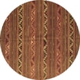 thumbnail image 1 of Ahgly Company Indoor Round Oriental Brown Traditional Area Rugs, 3' Round, 1 of 4