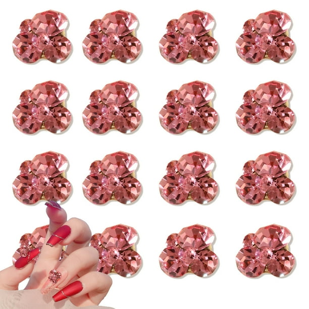 16 piezas de gemas de diamantes de imitación para decoración de uñas con gemas de uñas con parte posterior plana para maquillaje de ojos y diamantes de decoración de uñas para uñas-8*8MM