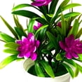 thumbnail image 2 of Bonsái jardín simulado flor de loto falso adorno en maceta para mesa (rosa roja) Likrtyny Libre de BPA, 2 of 6