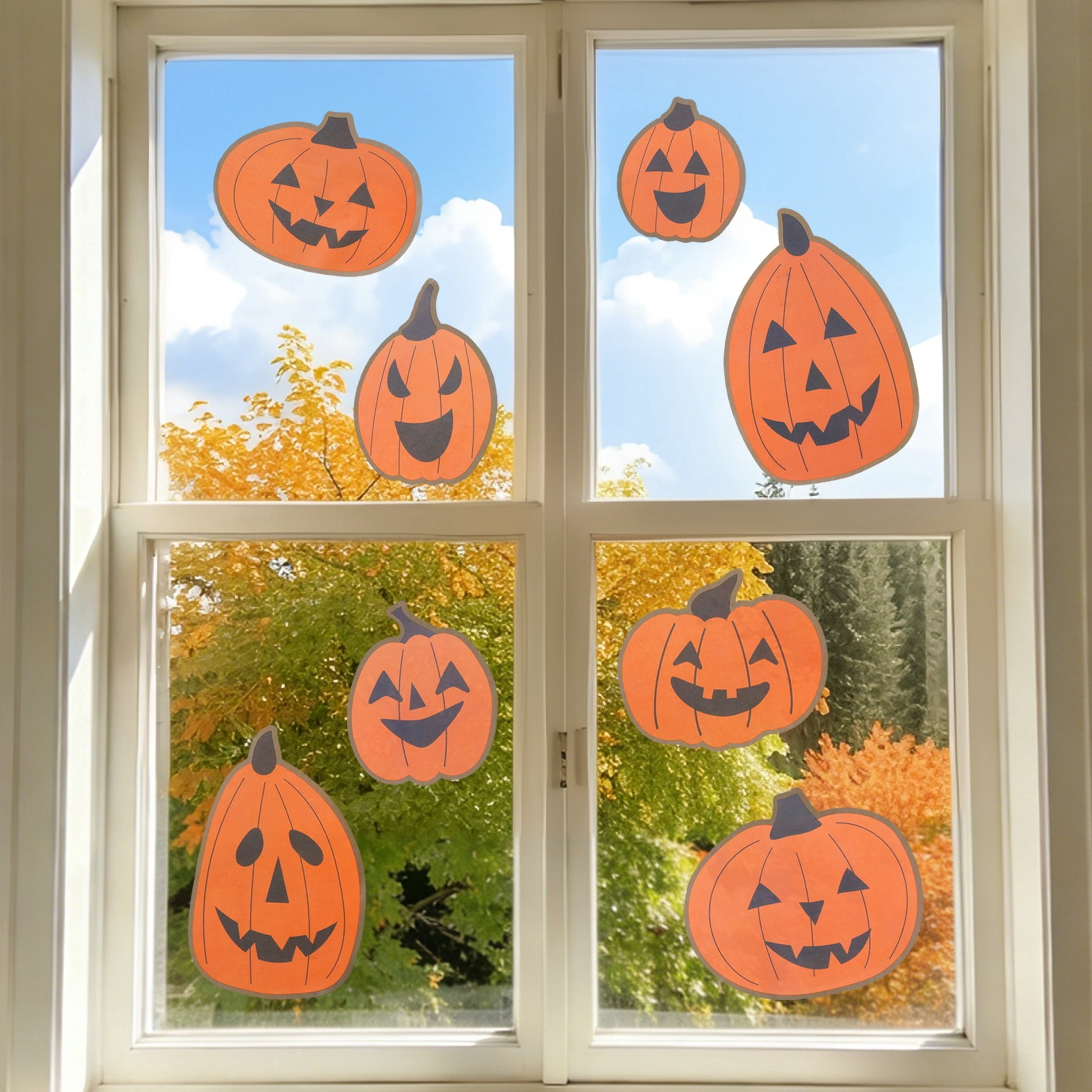 Jack-o'-Lanterns Window Clings, Multicolor, 11.75" x 17", Halloween by Way To Celebrate