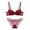 Red, variant on Varsbaby women push up lingerie set sexy see through panties low waist