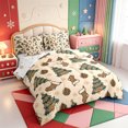 thumbnail image 2 of Manfei Christmas Charming Santa Claus 7-Piece King Bedding,Cartoon Bow King Bed in a Bag,Xmas Reversible, 2 of 7
