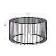 thumbnail image 4 of DecMode Contemporary Round Coffee Table, 32"W x 15"H Features Clear Glass Top and Black Open Metal Design, 4 of 12