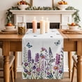 thumbnail image 2 of Table Runner 108 Inches Long for Kitchen Dining, Purple Flowers Dresser Scarf Farmhouse, Dining Table Decorations for Wedding/Parties, Spring Butterflies Lavender Daisy Botanical 13 x 108 In, 2 of 8
