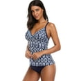 thumbnail image 3 of Alove Women's Diamond Print Push up Tankini Sexy Swimsuit, 3 of 5