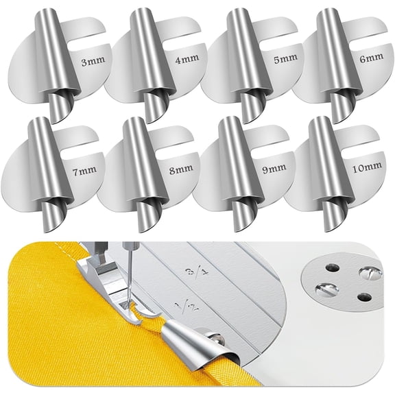 8PCS Universal Spiral Edge Roller for Home Sewing Machine Great for Towels