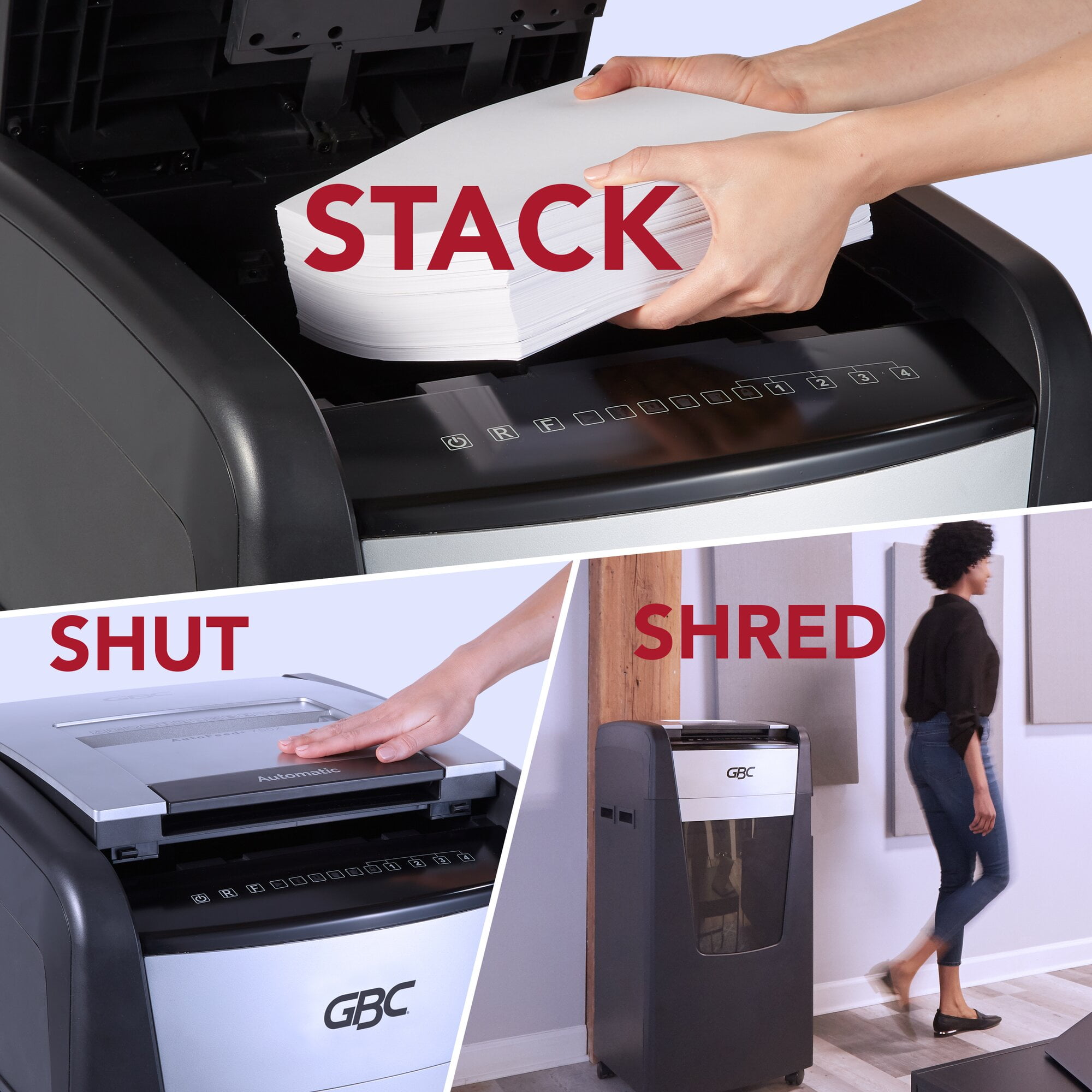 GBC AutoFeed+ Large Office Shredder, 750M, Micro-Cut, 750 Sheets