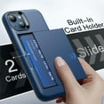 thumbnail image 3 of JETech Wallet Case for iPhone 13 6.1-Inch with Card Holder, Dual Layer Shockproof Protective Phone Cover, Sliding Hidden Slot (Blue), 3 of 6