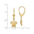 thumbnail image 3 of 14K Yellow Gold Luxurious, Sculptural 29.5 Mm 3-D Polished Mini Sea Turtle Leverback Earrings, 3 of 3
