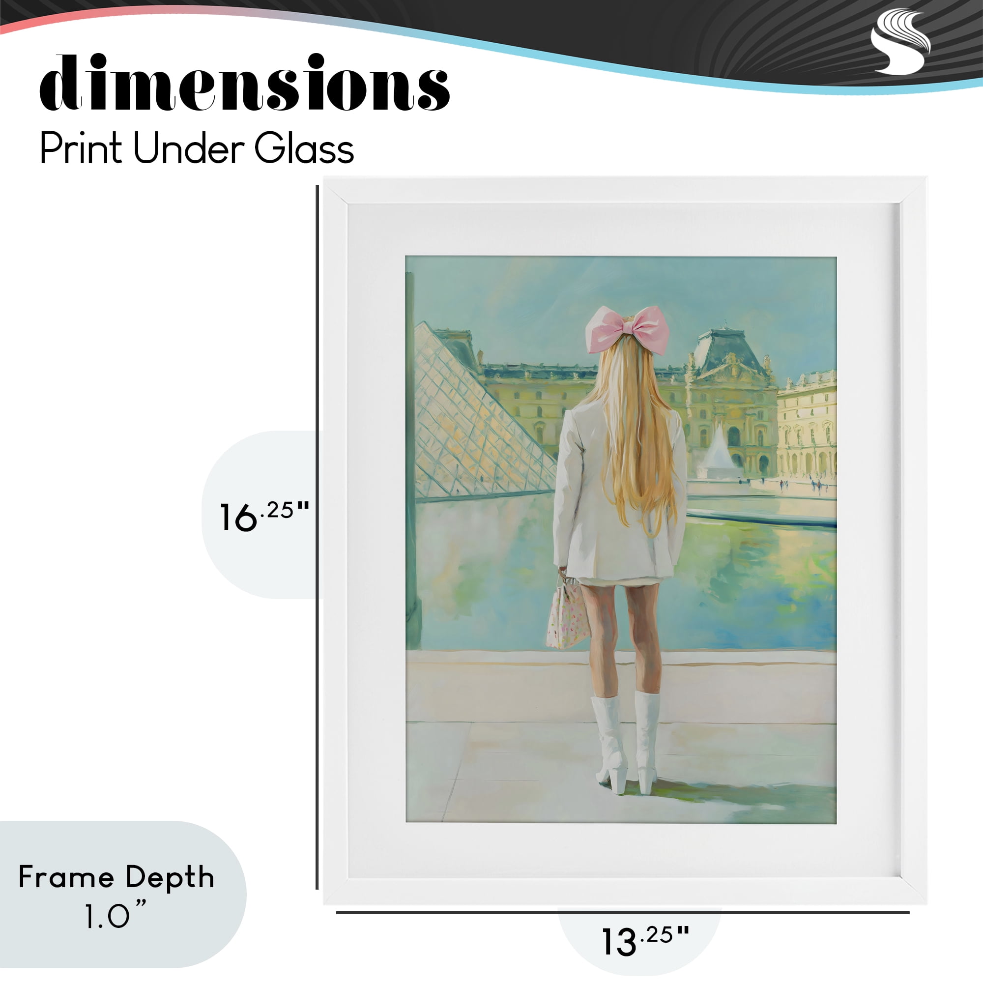 Stupell Industries Girl In Paris Observing White Framed Print Under Glass, design by The Prints Vibe
