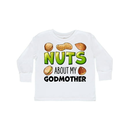 

Inktastic Nuts About My Godmother- Peanut Almond Pistachio Gift Toddler Boy or Toddler Girl Long Sleeve T-Shirt