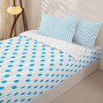 thumbnail image 3 of Erosebridal Blue Polka Dot Zipper Twin Comforter Sets with Fitted Sheet and 2 Pillowcases,Cream Circle Light Fresh Minimalist Print Zipper Bedding Set For Girls,Reversible,4pcs, 3 of 7
