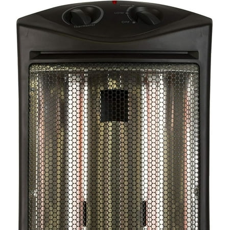 Infrared Radiant Quartz Tower Heater, 1500W Space Heater with Adjustable tat, Portable Heater with 2 Settings, Personal Heater for Home and Office, Black