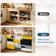 thumbnail image 4 of Yellow Grey Black Geometric Cabinet Curtain 35"Wx35"L, Dustproof Under Sink Skirt with Self Adhesive Tape, Modern Abstract Art Cabinet Curtain Cover for Kitchen Sink, Bathroom Vanity, Laundry Room, 4 of 9