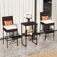 thumbnail image 5 of HARBOURSIDE Wicker Bar Table, 36 Inch Counter Height Patio High Top Dining Table, Rattan Bistro Pub Table with Storage Shelf for Deck Poolside Balcony Garden, Brown, 5 of 9