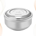 thumbnail image 2 of MasteelfCA 1PC Stainless Steel Rice Bowl with Lid Creative Double Layer Rice Bowl Household Kids Rice Container Stylish Round Utensils Bowl for Home Office Use with Word Style Silver Size 1, 2 of 7