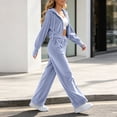thumbnail image 6 of Mifsaly Women's Velour Tracksuit Set 2 Piece Elastic Waist Full Zip Hoodies And Wide Leg Pants Fall Daily Athletic Warm Lounge Matching Outfits, 6 of 8