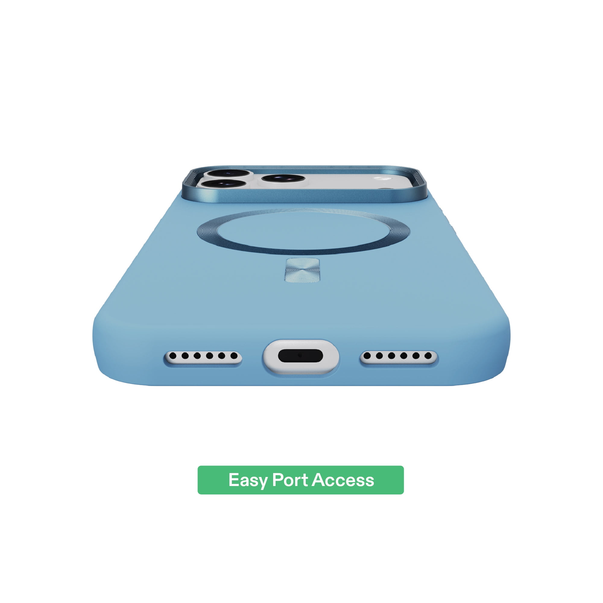 onn Soft Touch Phone Case for iPhone 18 Pro Max / 17 Pro Max, MagSafe Compatible - Blue