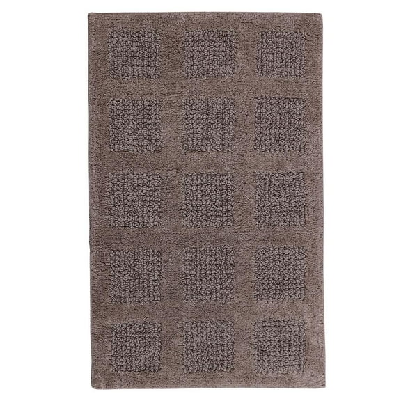 Knightsbridge Square Honeycomb 100% Cotton Reversible Bath Rug 17 X 24 Stone