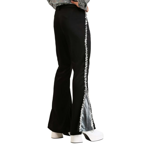 Plus Size Men's Silver Sequin Disco Pants