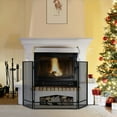 thumbnail image 4 of Gymax 3-Panel Fireplace Screen Foldable Wrought Metal Iron Mesh Fire Spark Guard, 4 of 10