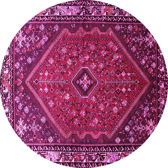Ahgly Company Indoor Round Persian Pink Traditional Area Rugs, 7' Round