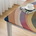 thumbnail image 5 of WYYP Rainbow Crescent Geometric Abstract Art Square Tablecloth Outdoor Fitted 100% Polyester Fiber 36*36, 5 of 8