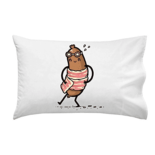 "Bacon Towel" Meat Wrapped Humor Pillow Case Single Pillowcase by