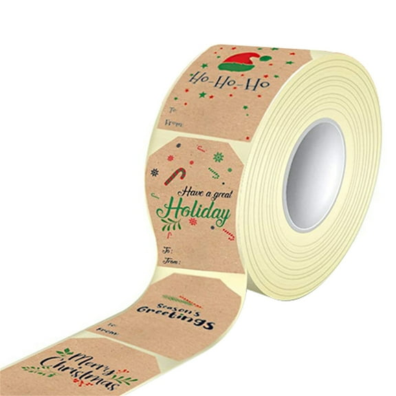 Self Adhesive Christmas Gift Tags In A Dispenser Box 300 Pieces Set Easy To Write On Christmas Name Tags Stickers For Gifts Kraft Color