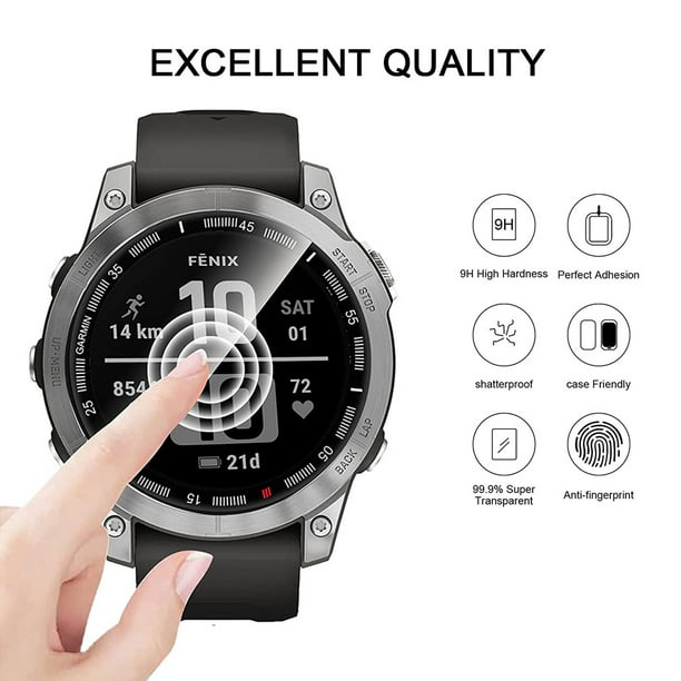 Película protectora de 2 piezas para Garmin Fenix 77S7X Protector de Likrtyny pantalla de reloj curvo cubierta protectora de reloj deportivo inteligente PMMA + PC película de co
